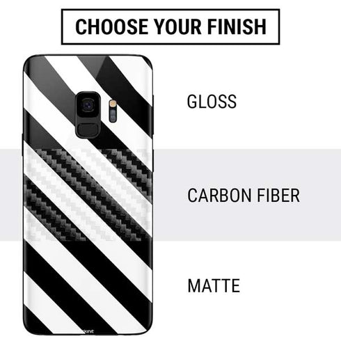 Black and White Geometric Stripes Galaxy S9 Skin